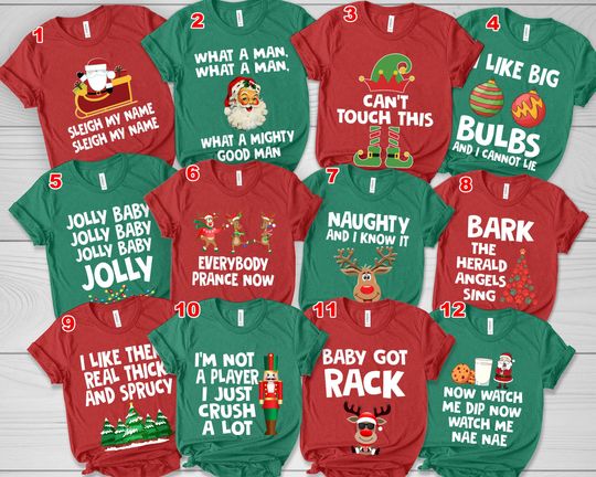 Family Christmas Matching Shirt, Group Christmas Song Shirts, Funny Christmas Party Tees, Very Mery Christmas Shirts, Funny Quote Top NEWW26