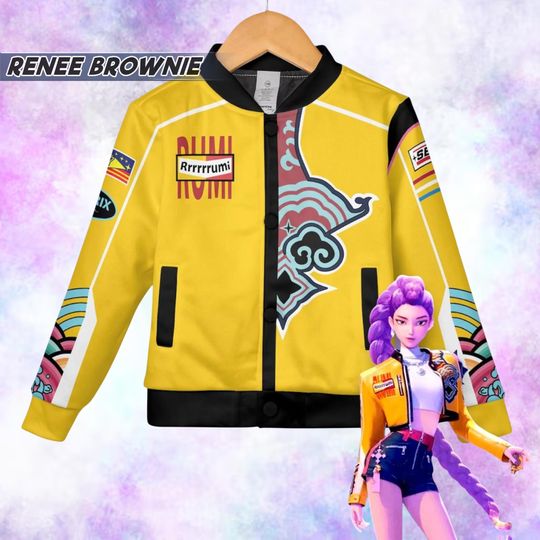 Discover Rumi Huntrix Baseball Jacket Kpop Demon Hunters Cosplay Outfit for Youth & Adults