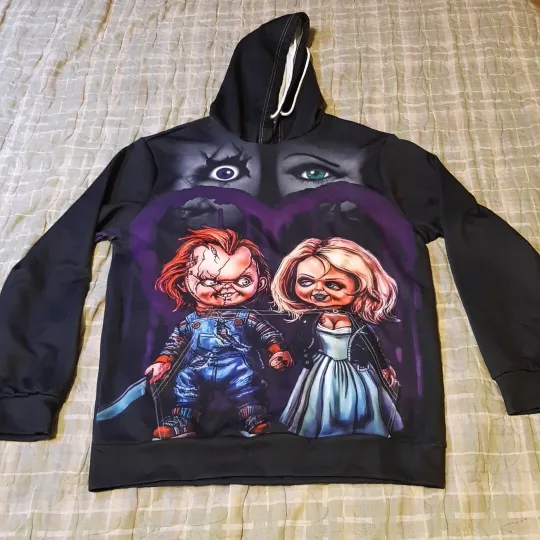 Discover BRIDE OF CHUCKY HORROR MOVIE BLACK MEDIUM LIGHT WEIGHT HOODIE