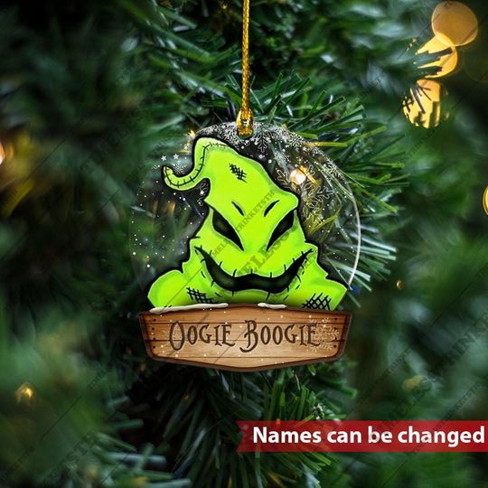 Oogie Boogie Custom Name Ornament | The Nightmare Before Christmas Custom Name Acrylic Ornament | Jack And Sally Christmas Gifts For Kid.