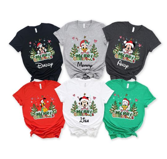 Discover Disney Christmas Shirt, Custom Disney Family Christmas Shirt, Mickey Minnie Christmas Tees, Christmas Family Shirt, Merry  Chrismas 2024