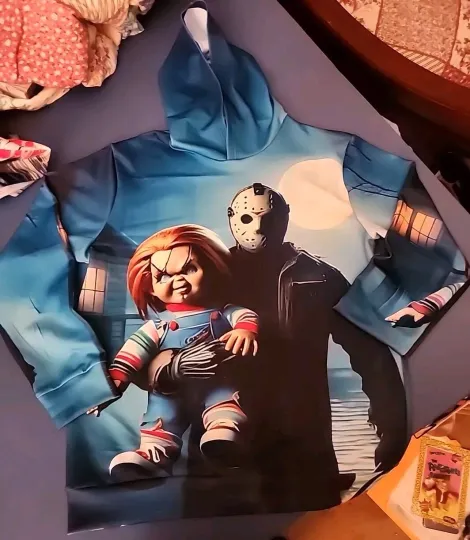 Adult Horror Movie Icons Jason And Chucky Hoodie