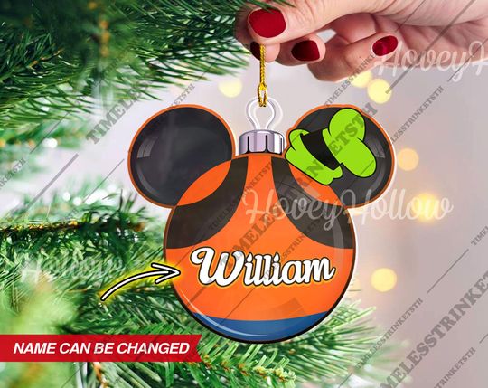 Goofy Christmas Ball Custom Name Ornament | Disneyland Characters Acrylic Ornament | Christmas Gifts For Kid.