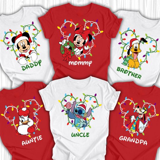 Discover Personalized Disney Christmas Shirts 2025, Disney Christmas Light Shirts, Disney Christmas Family Trip Shirt, Disney Christmas Group Shirts