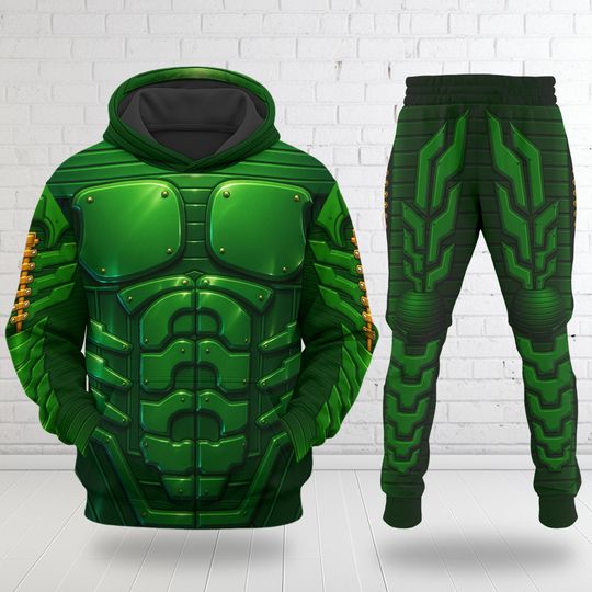 Green Goblin Halloween Costume Hoodie and Joggers Set, Green Goblin Cosplay All Over Printed Hoodie, Spider Man Character Cosplay
