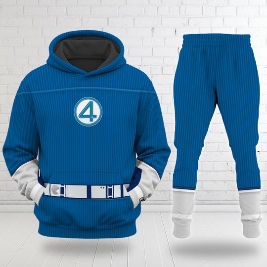 Reed Richards Fantastic Four Marvel 3D Hoodie and Joggers, Halloween Costume Set