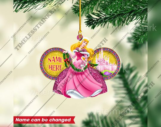 Discover Aurora Princes Custom Name Christmas Ornament | Disney Princess Characters Acrylic Ornament | Christmas Gifts For Kid.