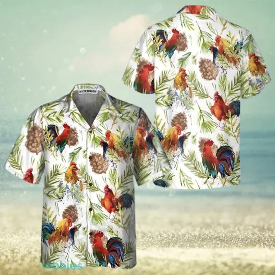Discover Chicken With Christmas Plants Hawaiian Shirt