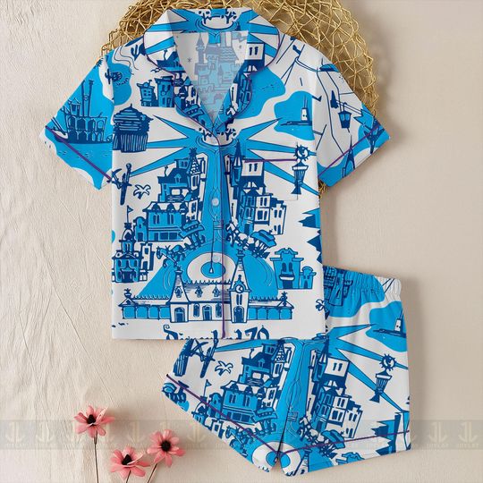 Discover Disneyland 70th California Adventure Park Unisex Satin Pajamas Set, Nightmare Before Christmas Shirt, Long Sleeve And Short Styles