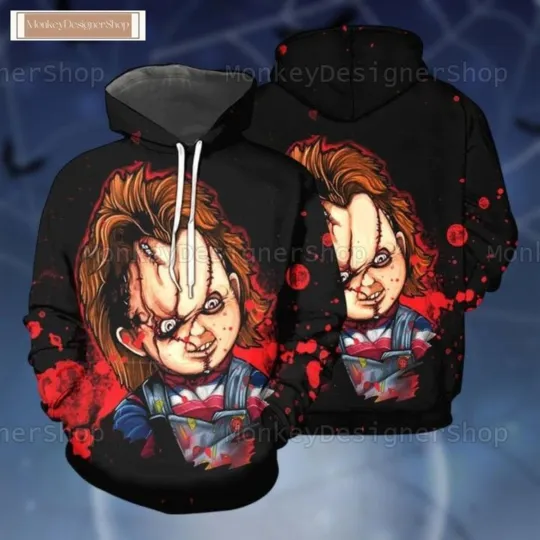 Halloween Horror Character Unisex Hoodie, Chucky Child _s Play Combo Hoodie