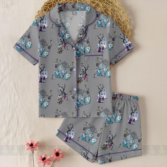 Haunted Mansion Hitchhiking Ghost Unisex Pajamas Set