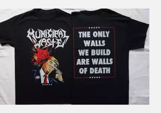 Discover Municipal Waste Dump Donald Trump Double Sided Black T-Shirt