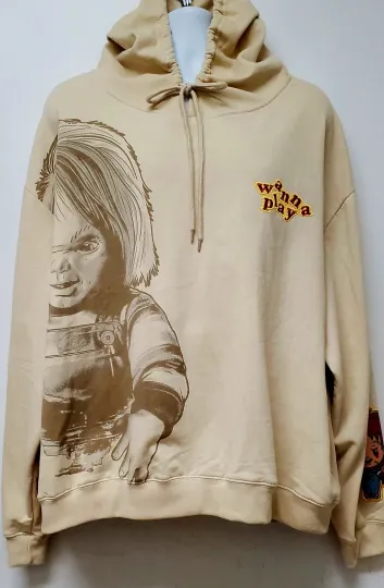 Chucky Wanna Play Pullover Hoodie, Sweatshirt Beige Halloween Hoodie