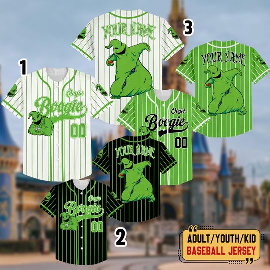 Discover Personalized Oogie Boogie Baseball Jersey, Nightmare Before Christmas Disney Halloween Jersey, Disneyland Trip Jersey