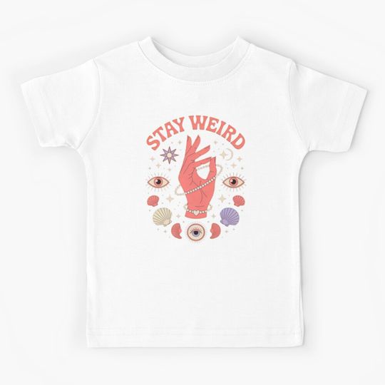 Discover Stay Weird Witch Halloween Spooky Season Witchy Vibes Kids T-Shirt