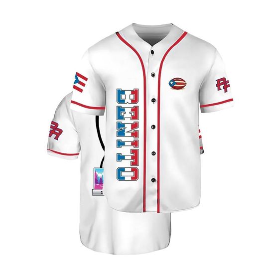 Discover Benito Team Baseball Jersey, Puerto Rico Flag Print Sports Shirt, Benito 94 Fan Apparel, Bunny Bowl Inspired Jersey, Unisex Game Day Outfit