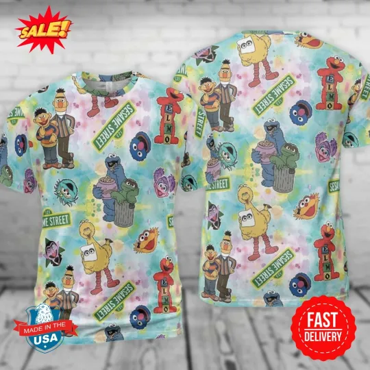 Discover Sesame Party Sesame Street Characters 3D T-Shirt