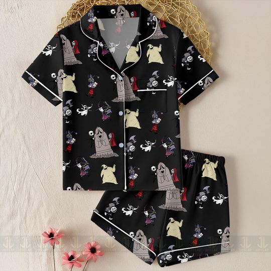 Jack Sally Oogie Boogie Lock Shock Barrel Unisex Pajamas Set