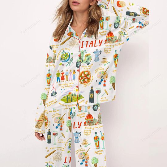 Discover Silky Satin Pajama Set  Italian Inspired Holiday Sleepwear, Elegant Loungewear Gift for Women