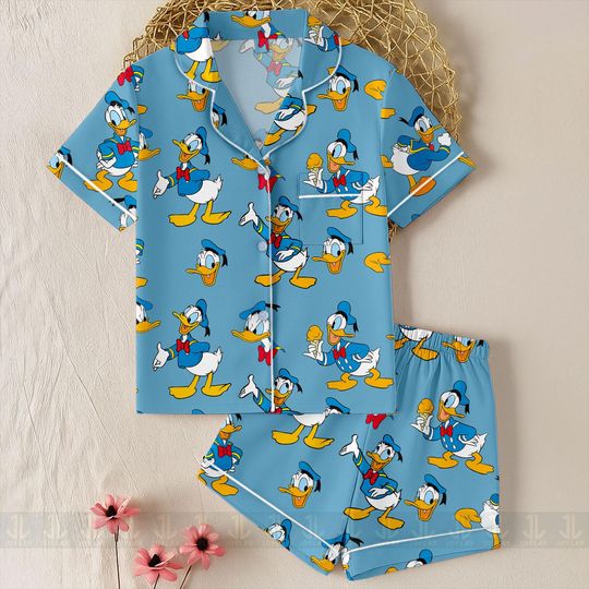 Donald Duck Emotions Unisex Pajamas Set, Spooky Season Pajamas