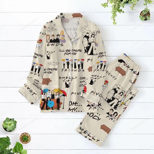 Discover Retro Sitcom Pajama Set  90s TV Show Inspired Sleepwear, Cozy Funny Nightwear Gift