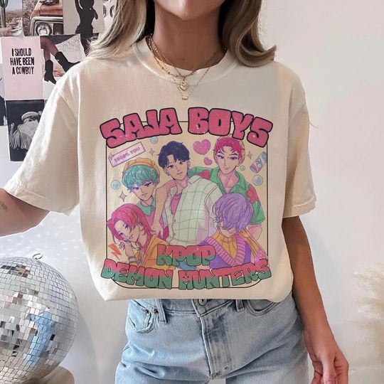 Discover Demon Hunters Kpop Shirt, Saja Boys Kpop Shirt, Kpop Demon Hunters Merch, Kpop Demon Hunters Saja Boys Group Shirt, Gift For Huntrix Fan
