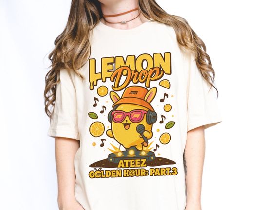 Discover Retro Ateez Lemon Drop Shirt, Ateez In Your Fantasy Tour 2025, Ateez Hongjoong, Seonghwa, Yunho, Yeosang, San, Mingi, Wooyoung, Jongho Shirt