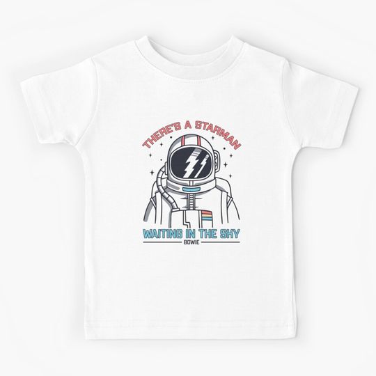Discover David Bowie, There is a starman waiting in the sky, David Bowie Starman Kids T-Shirt