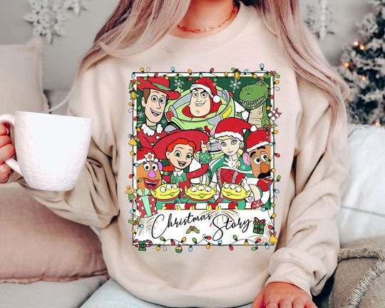 Discover Vintage Toy Story Christmas Story Shirt 2025 | Woody Buzz Jessie Disney Holiday Sweatshirt | Retro Pixar Xmas Tee