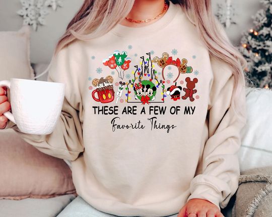 Discover Vintage These Are A Few Of My Favorite Things Holiday Shirt 2025 | Retro Disney Christmas Sweatshirt | Family Matching Tee
