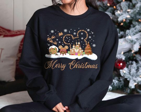 Discover Vintage Disney Gingerbread Merry Christmas Shirt 2025 | Retro Holiday Sweatshirt | Cozy Winter Wonderland Tee