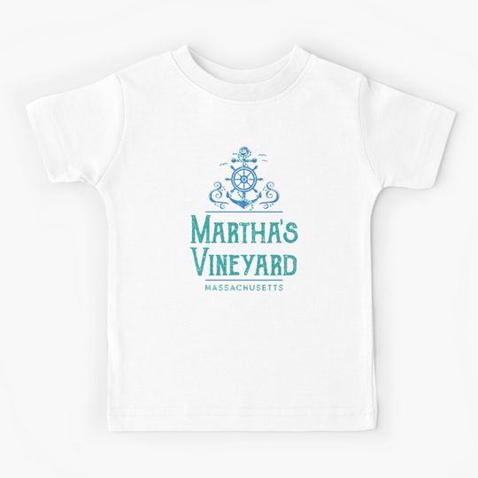 Martha's Vineyard Massachusetts Vintage Nautical Design Kids T-Shirt