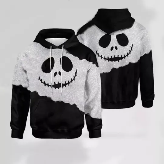 Jack Skellington Face Costume Halloween Horror Movie 3D HOODIE Best Price