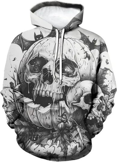3D Halloween Hoodie – Spooky Pumpkin Graphic Sweatshirt Unisex Streetwear