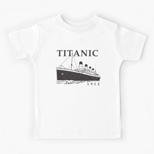 Discover  Titanic Queen of the Ocean Vintage Cruise Sinking Ship Atlantic Voyage  Kids T-Shirt