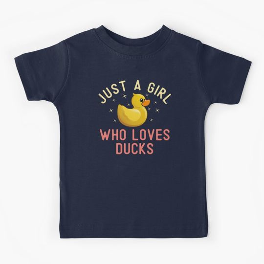 Discover Just A Girl Who Loves Ducks Cute Rubber Duck Design  Kids T-Shirt