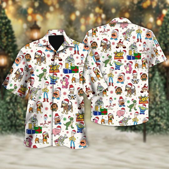 Discover Disney Toy Story Christmas Hawaiian Shirt, Best Hawaii Shirt For Toy Story Lovers, Magical Castle Shirt, Woody Buzz Lightyear Button Up