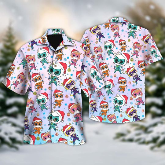 Discover SuperKitties Christmas Hawaiian Shirt, Disney Christmas Shirt, Super Cat Junior Button Shirt, Christmas Party Holiday Hawaiian Tee