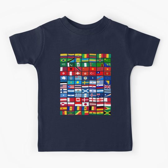 Discover Flags of the Countries of the World, International Gift  Kids T-Shirt