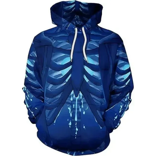 Discover 3D Printed Skeleton Halloween Hoodie – 3D All Over Print Horror Pullover