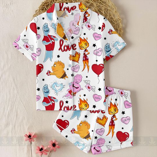 Discover Elemental Unisex Satin Pajamas Set, Spooky Season Pajamas , Long Sleeve And Short Styles