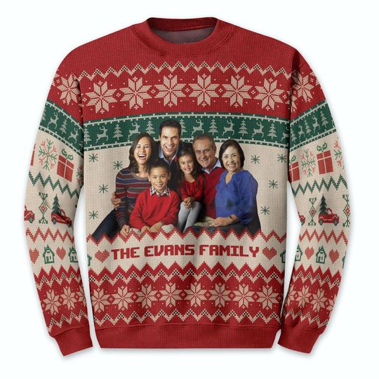 Personalized Photo Family Christmas Ugly Sweater, Custom Matching Shirts, Funny Custom Face Sweatshirt, Family Reunion Festie