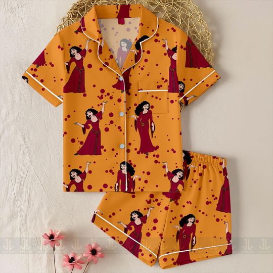 Discover Mother Gothel Unisex Satin Pajamas Set, Spooky Season Pajamas , Long Sleeve And Short Styles