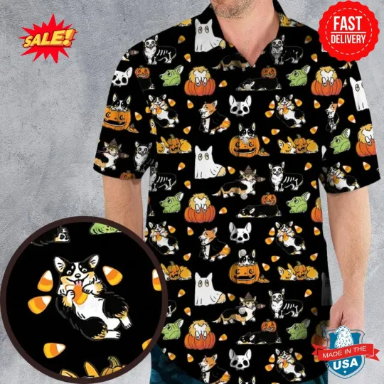 Discover Halloween Hawaiian Shirt with French Bulldog Spooky Design