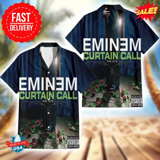 Eminem Curtain Call The Hits Hawaiian Shirt Aloha Summer 2025