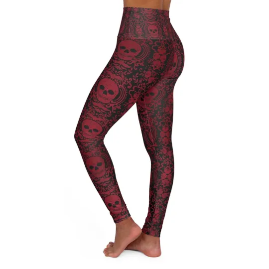 Discover Skull Pattern High Waisted Yoga Leggings – Fitness Apparel, Workout Pants