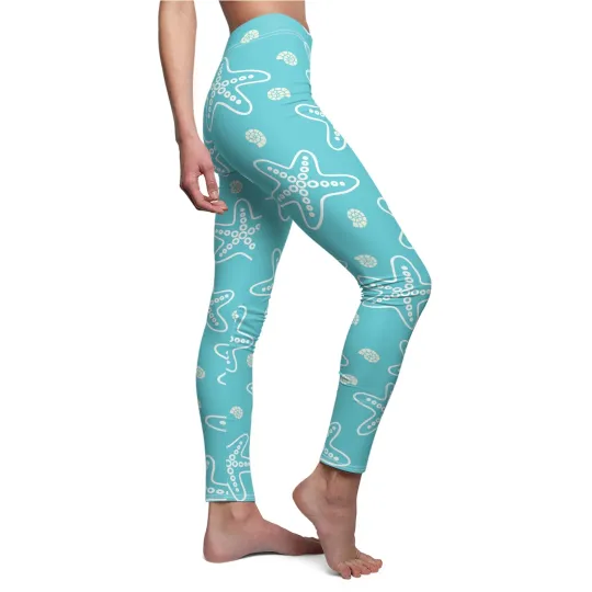 Discover Coastal Starfish Leggings, Beach Vibe Activewear
