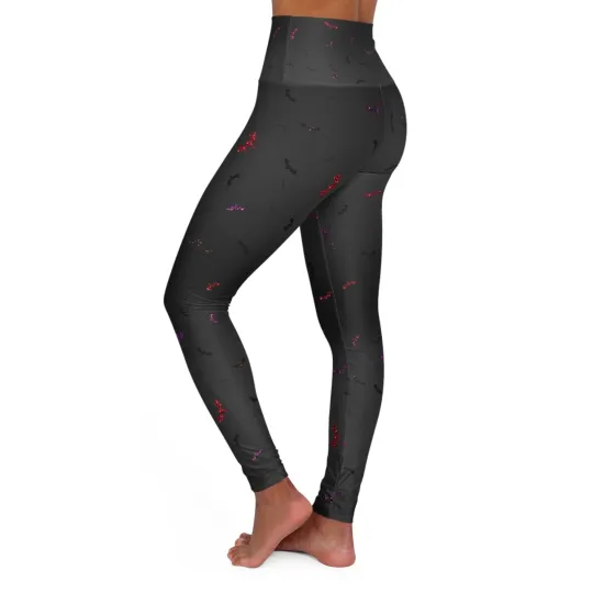 Halloween Black Bat High Waisted Yoga Leggings