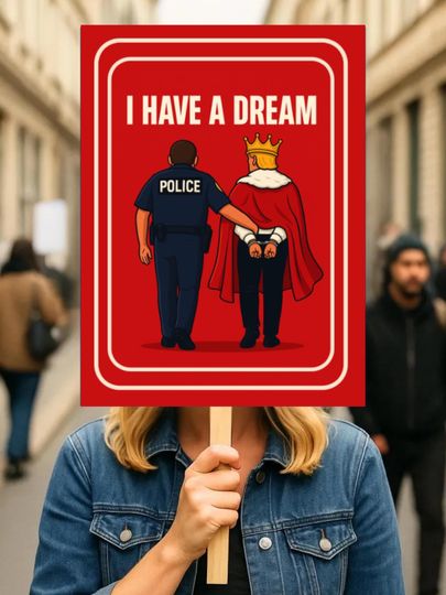 I Have a Dream Anti Trump No Kings Protest Sign, Anti Trump Police Rally Sign, Political Activist Sign, Resist Fascism Poster