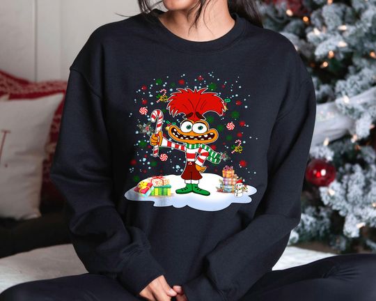 Discover Inside Out Fear Christmas Sweatshirt | Retro Disney Pixar Holiday Sweatshirt | Funny Vintage Xmas Family Matching Tee 2025